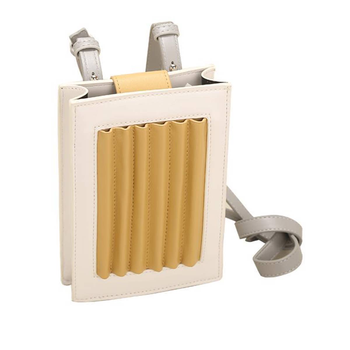 RETRO CONTRAST PLEATED SMALL SQUARE BAG_CWAB1903