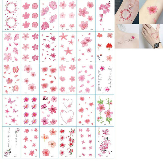 Peach Blossom Tattoos ??Sweet & Cool Girl Style_CWMM8236