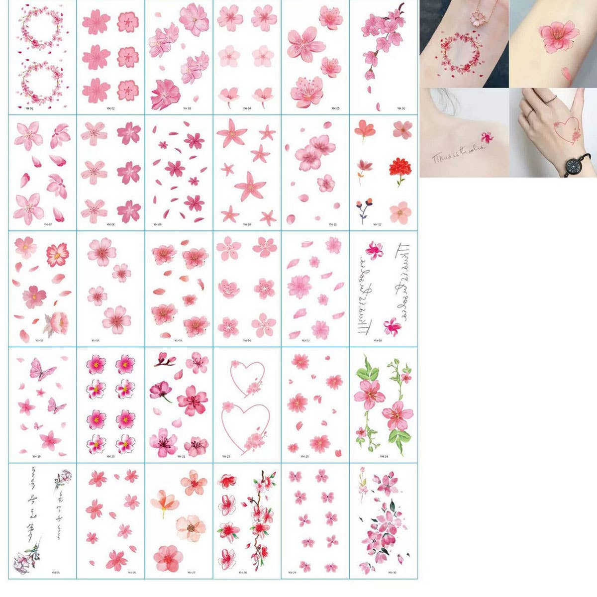 Peach Blossom Tattoos ??Sweet & Cool Girl Style_CWMM8236