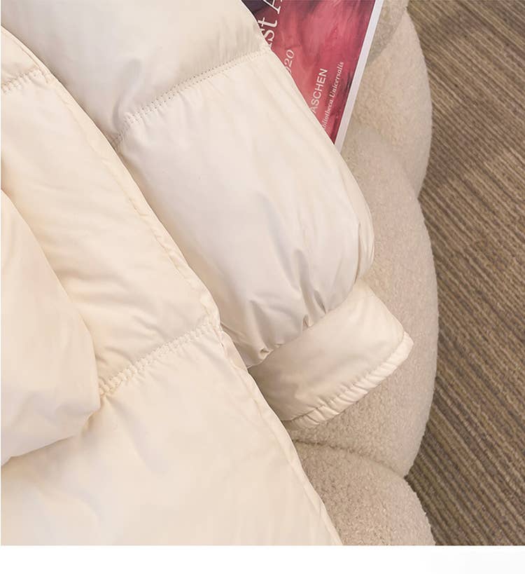 Thick,hooded,mid-length cotton-padded jacket