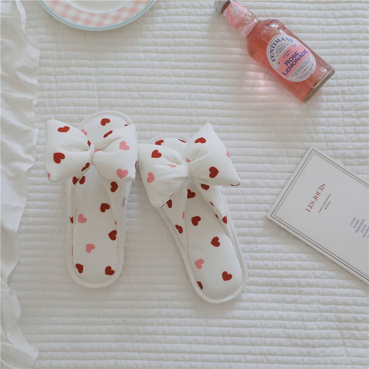 LOVE BOWKNOT INDOOR NON-SLIP SOFT-SOLED SLIPPERS