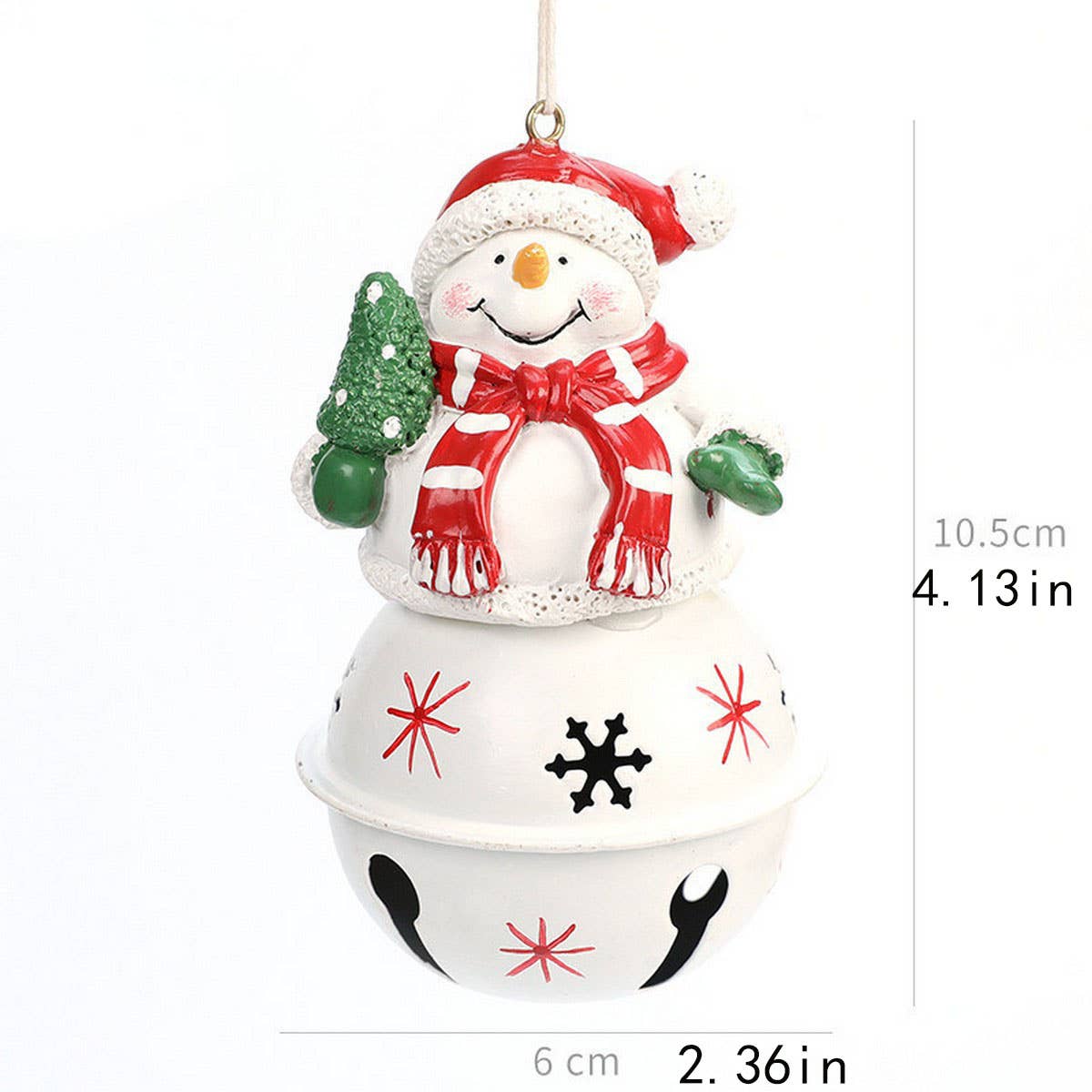 CWMM10396_CHRISTMAS PAINTED BELL SNOWMAN ORNAMENT DECOR