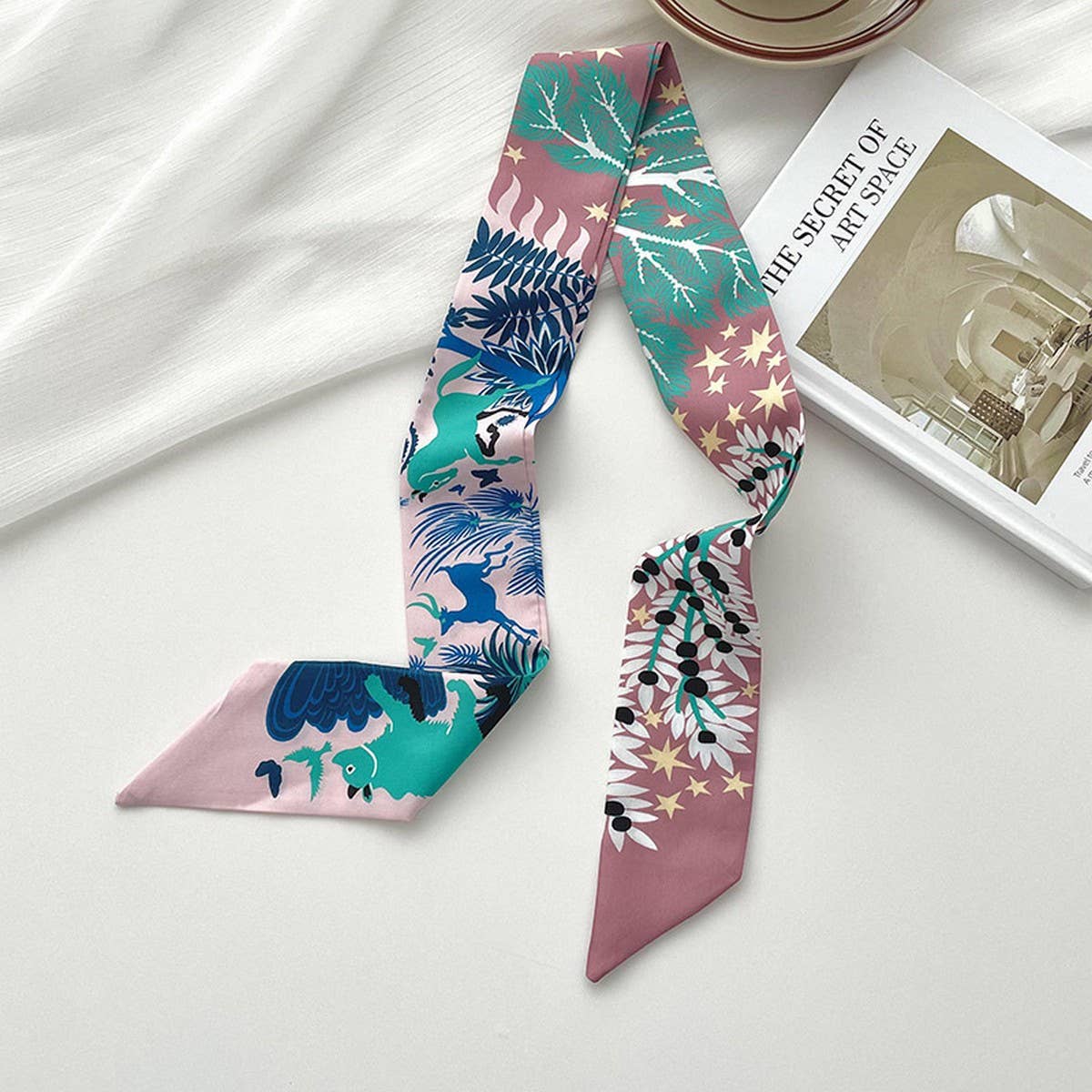 VERSATILE ANIMAL JUNGLE PRINT RIBBON HEADBAND