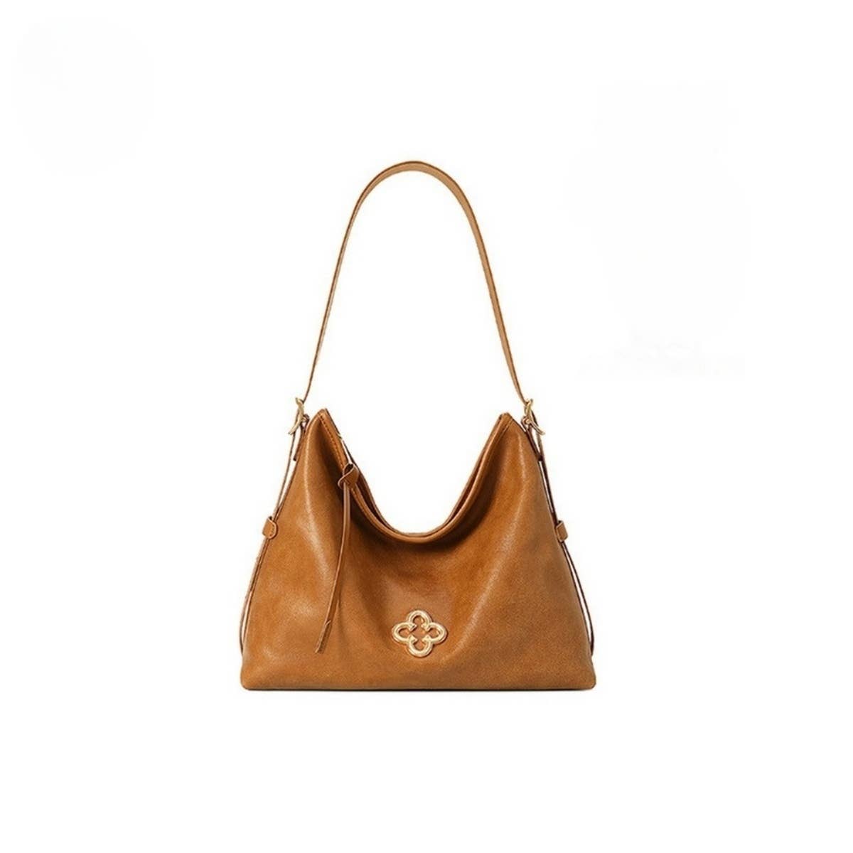 Vintage Ruched Tote ? Small Shoulder Leather Bag_CWAB5324