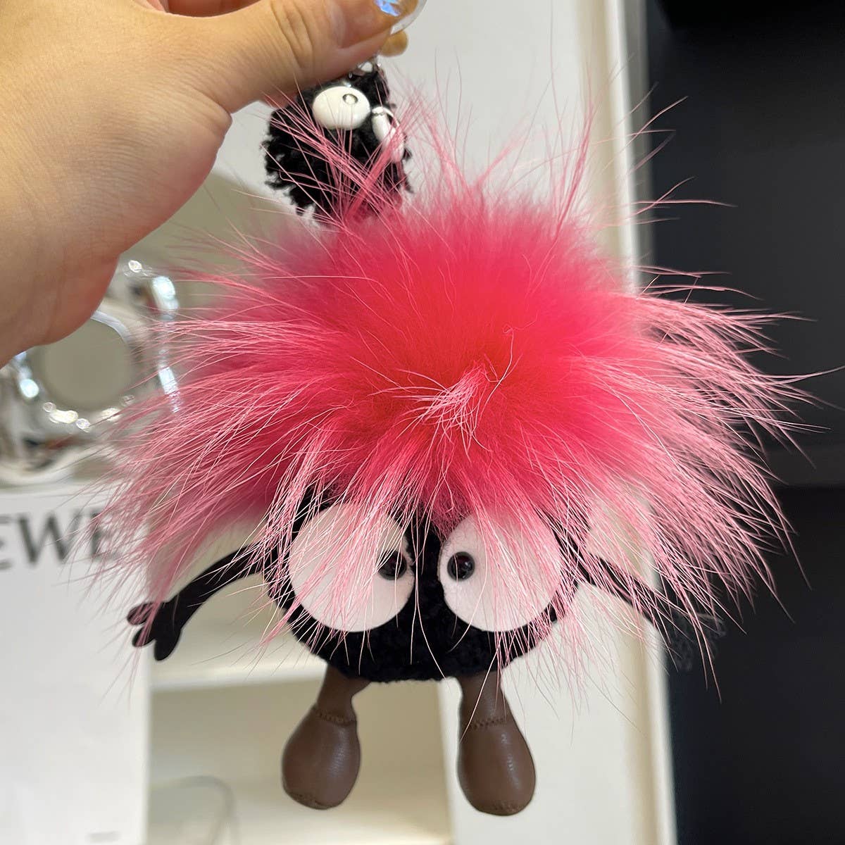 CUTE WOOL BRIQUETTES CAR KEYCHAIN BAG PENDANT