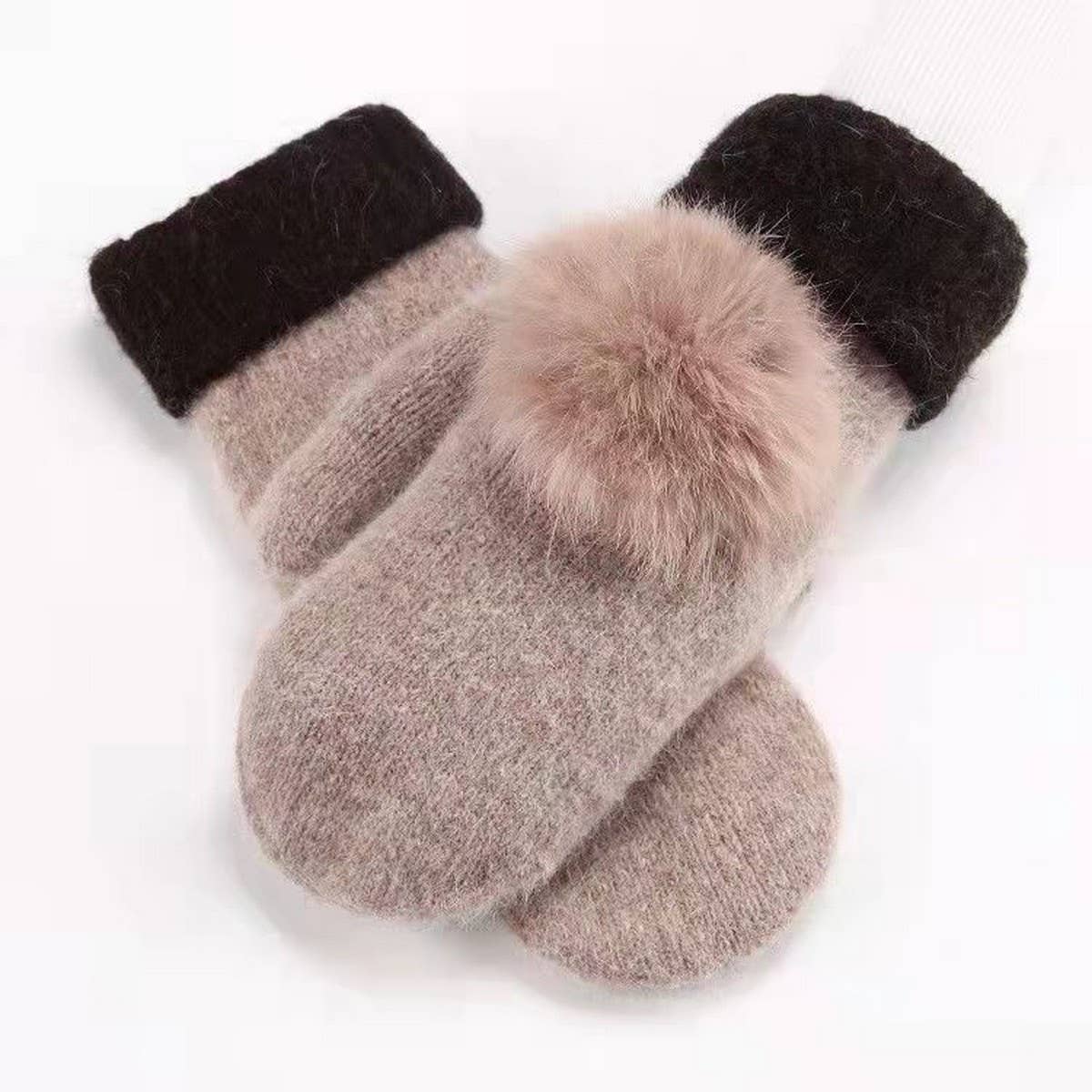 WINTER DOUBLE-LAYER THICK WARM RABBIT FUR GLOVES_CWAG0257