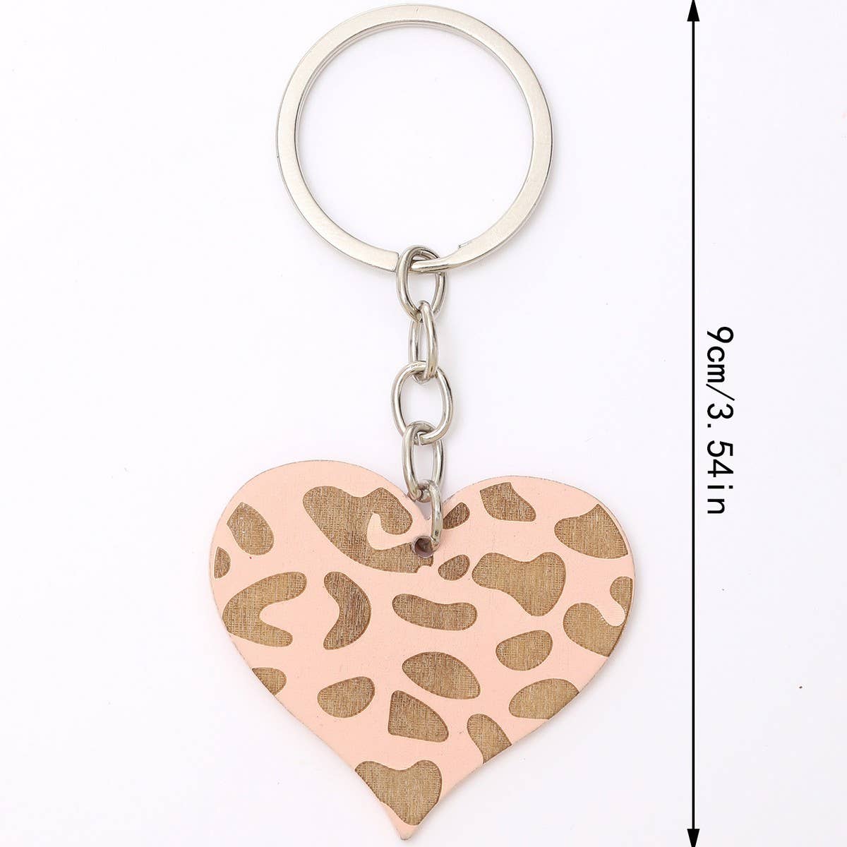 HEART SHAPED WOODEN KEYCHAIN PENDANT