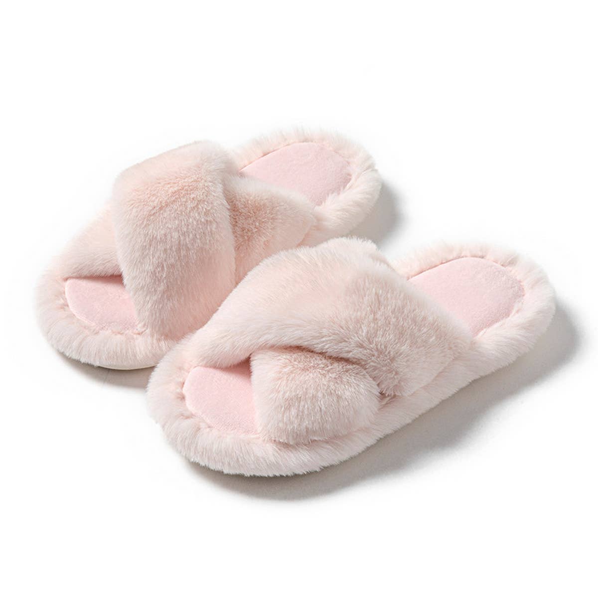FASHION HOME CROSS STRAP PLUSH COTTON SLIPPERS_CWSHS0841