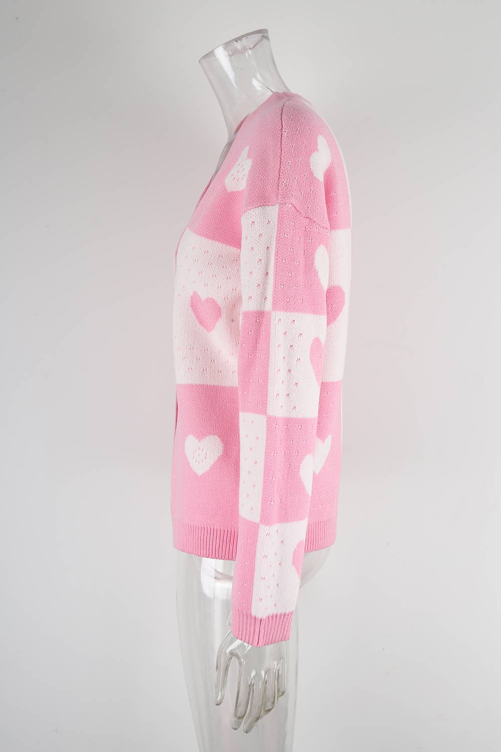 Valentine's Day heart-shaped knitted cardigan