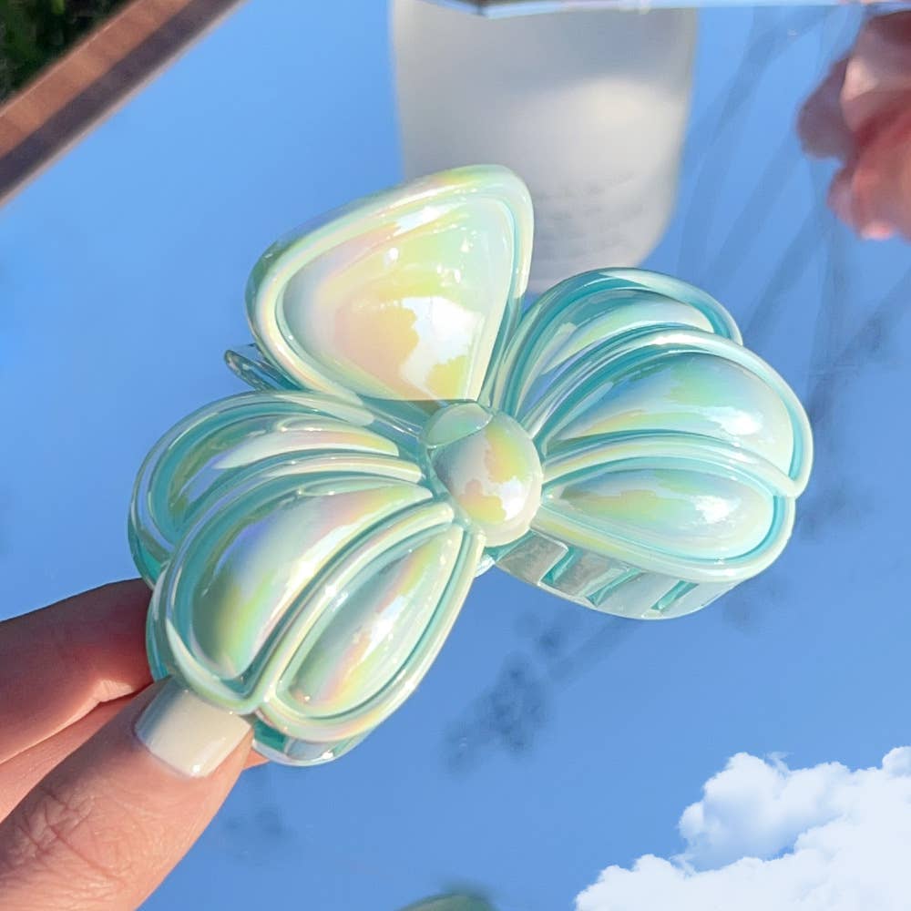 Candy gradient color fish tail bow tie hair grab