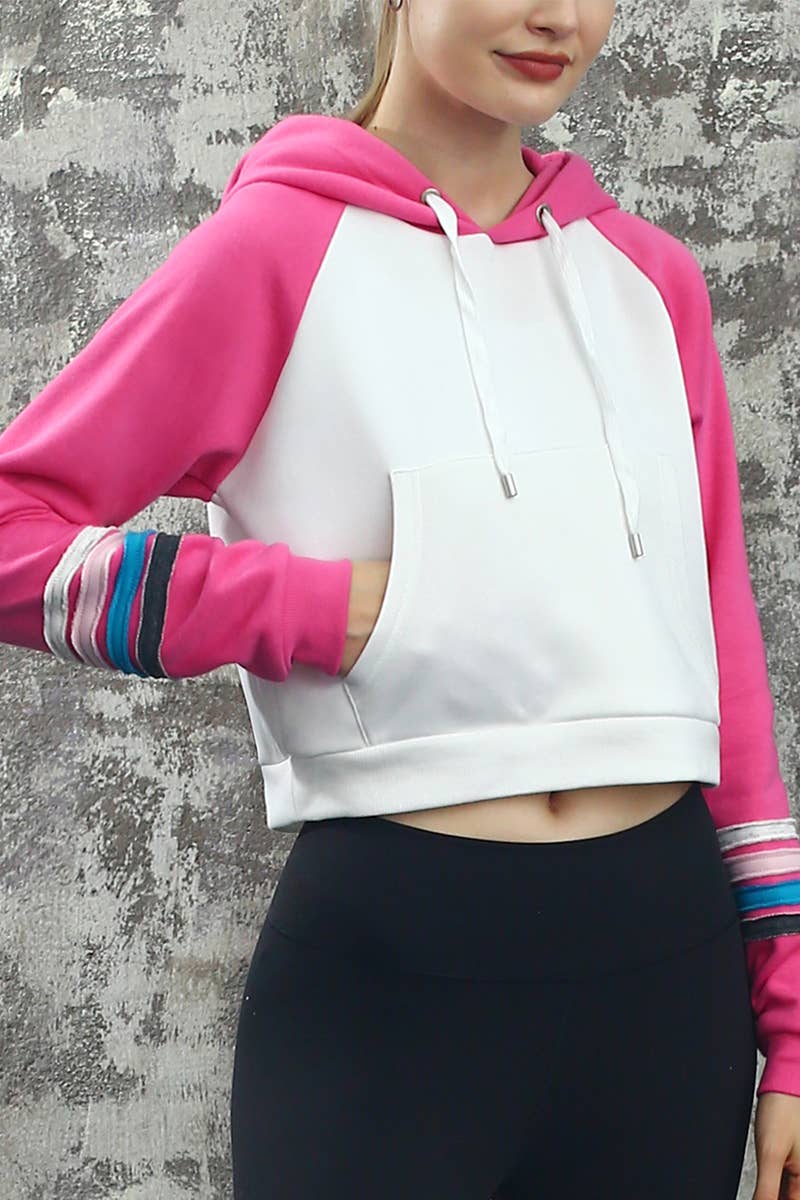 CWOHOL424_Basic Lightweight Pullover Cropped Hoodie