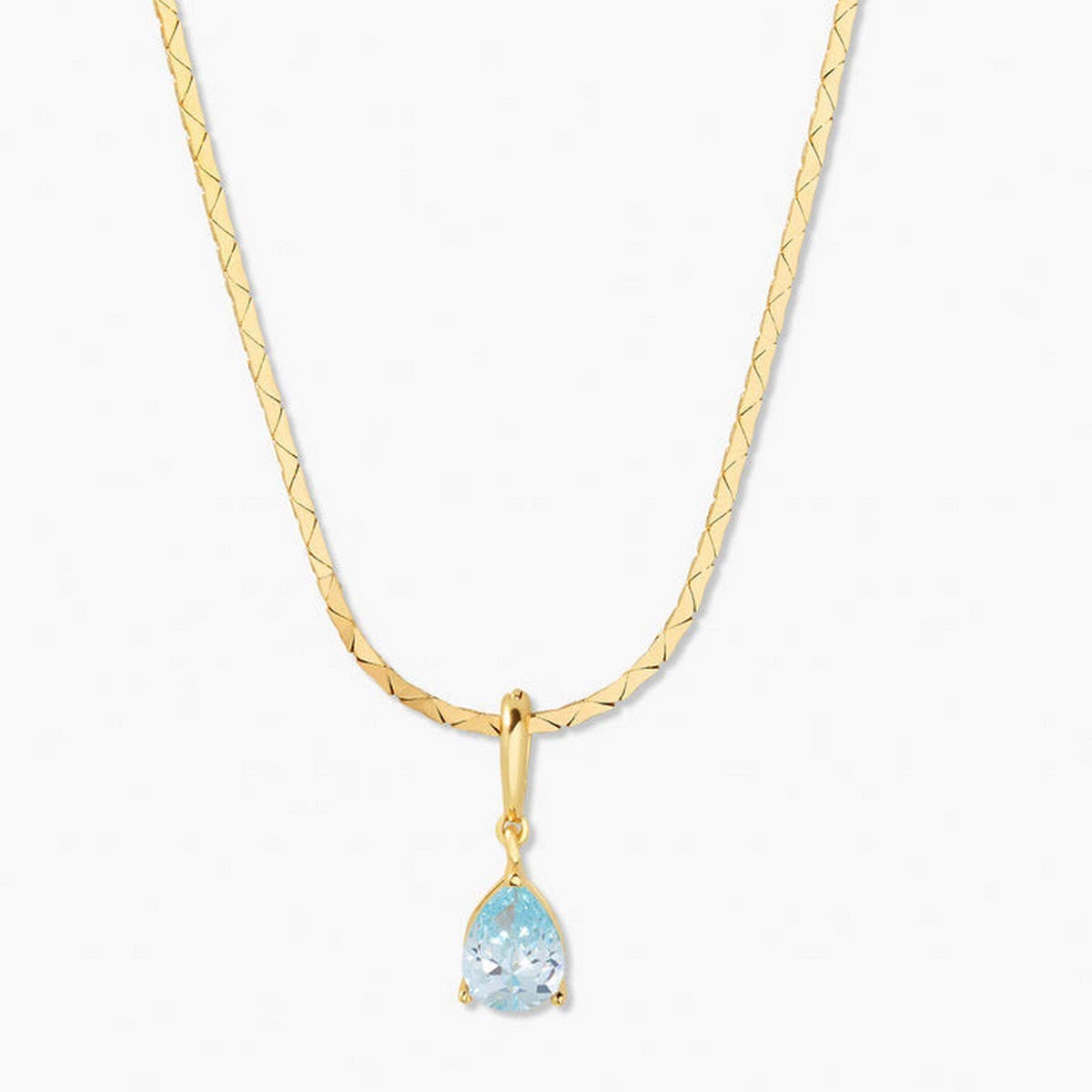 STAINLESS STEEL COLORED DROP ZIRCON NECKLACE_CWMM3921