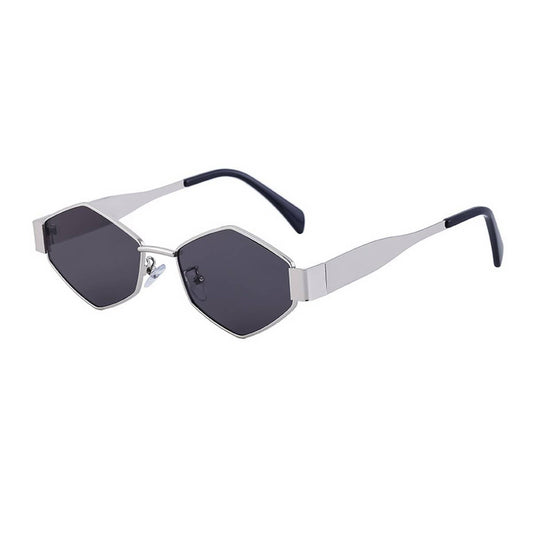 IRREGULAR METAL SUNGLASSES WITH WIDE TEMPLES
