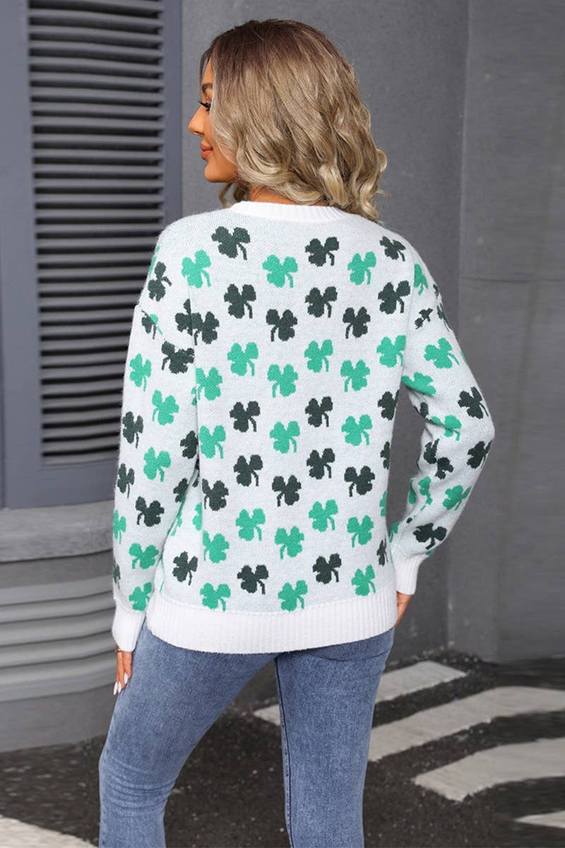 CWOSWL07586_JACQUARD ROUND NECK LOOSE CASUAL KNIT TOP