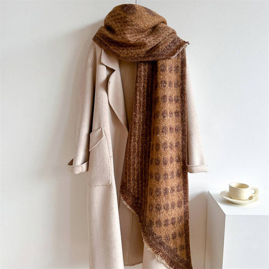 Polka Dot Loop Scarf ??Thick Warm Winter Shawl_CWASC0979