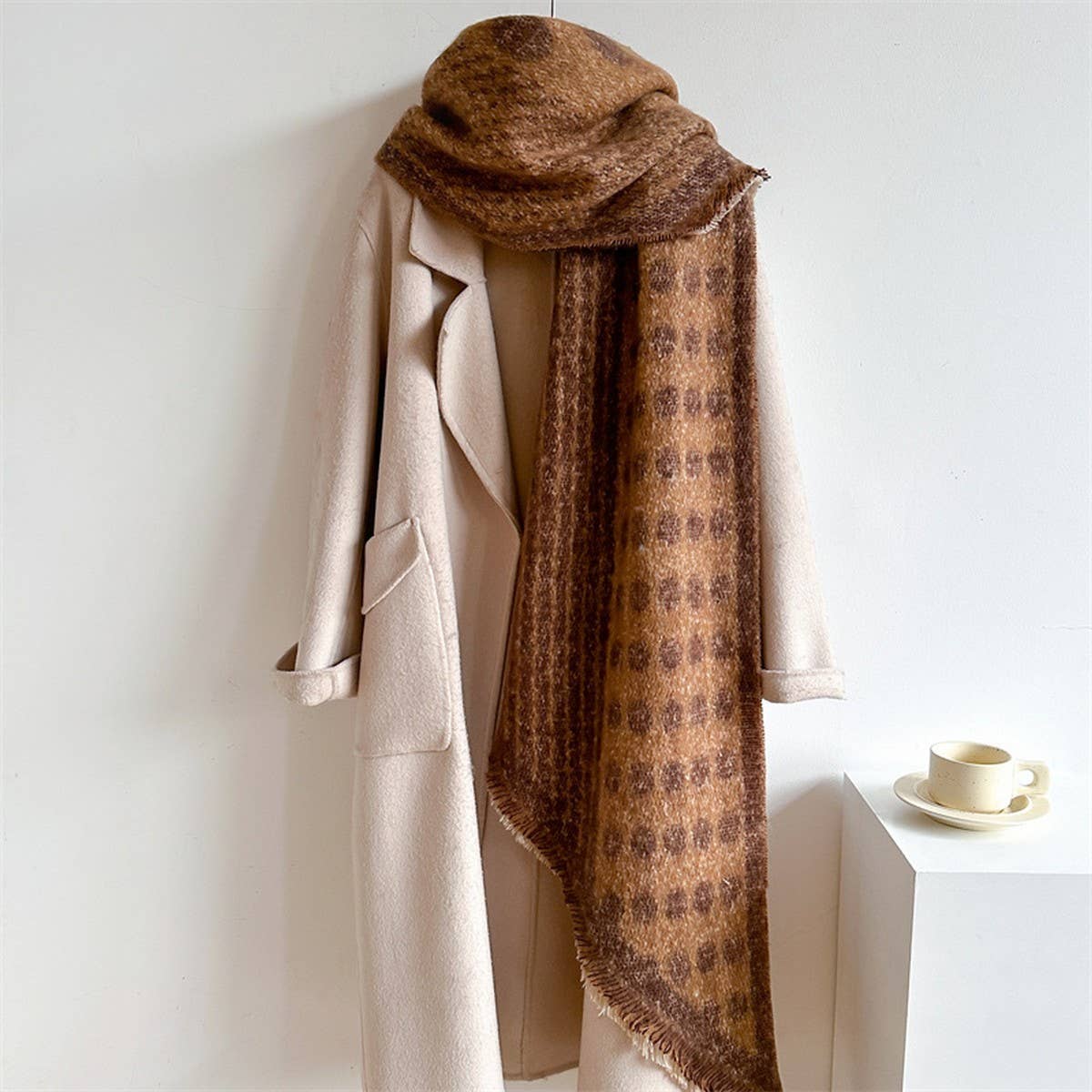 Polka Dot Loop Scarf ??Thick Warm Winter Shawl_CWASC0979