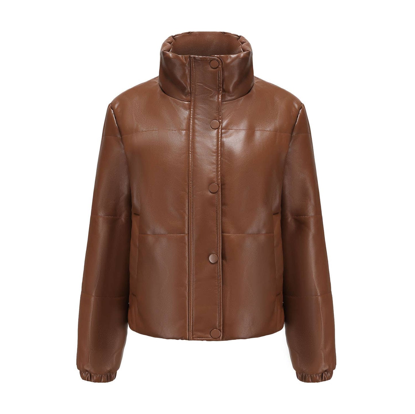 THICKENED COTTON COAT BREAD COAT PU LEATHER COAT