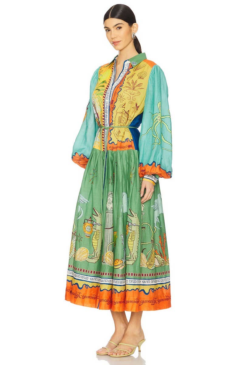 CWDMD5724_FASHION PERSONALITY CASUAL LOOSE PUFF SLEEVE DRESS