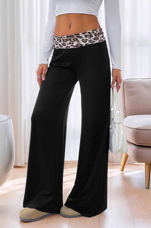 CWBLP00941_CASUAL CONTRAST LEOPARD PRINT WIDE-LEG PANTS