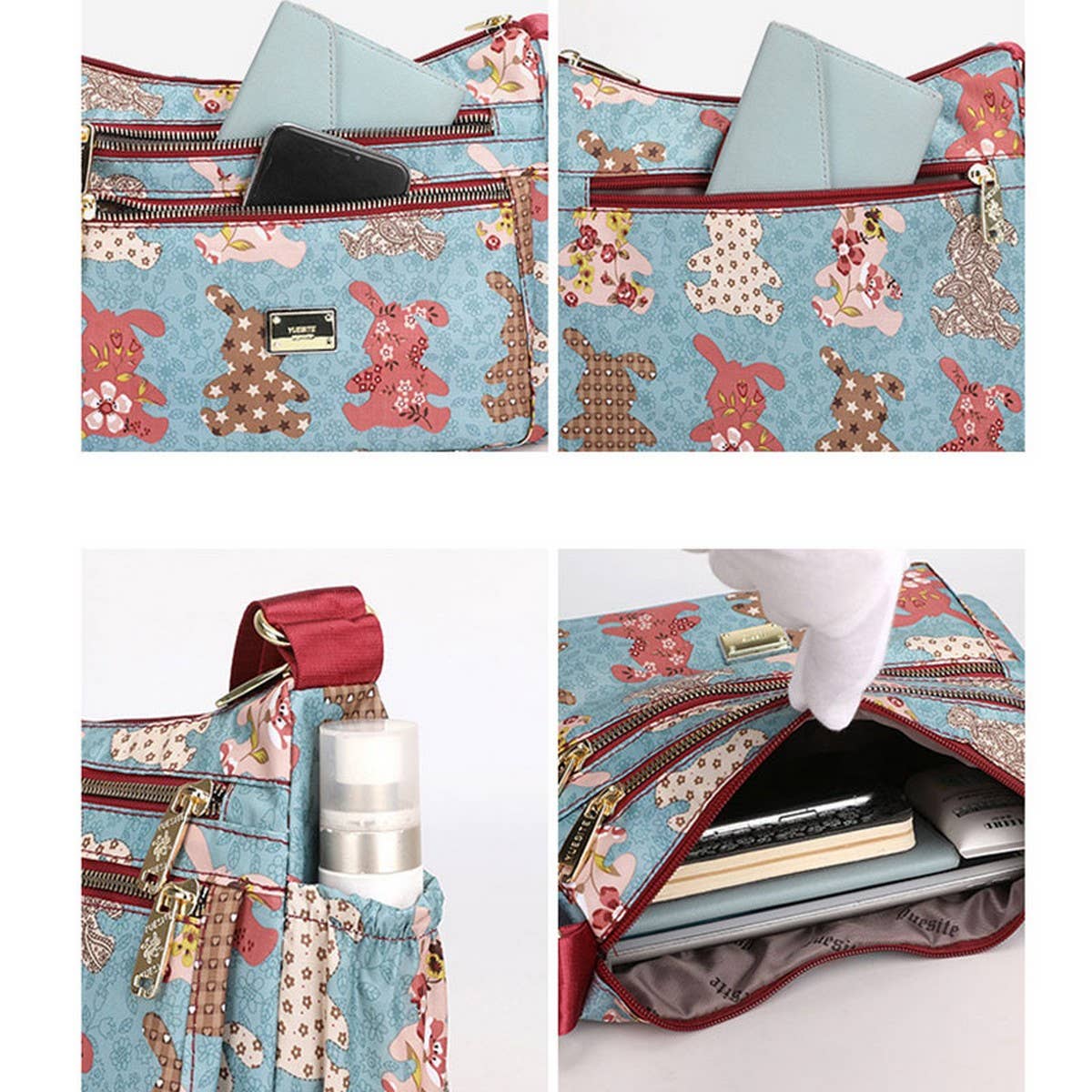 PRINTED OXFORD CLOTH SHOULDER CROSSBODY BAG_CWASC1772