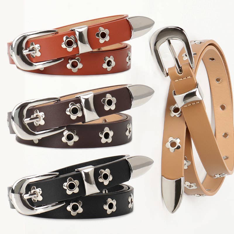 Punk-style retro high-end air-eyed women's belt