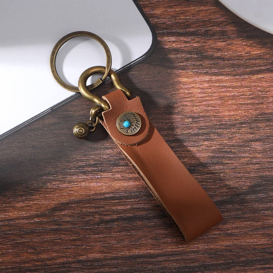 VINTAGE WESTERN LEATHER KEYCHAIN PENDANT