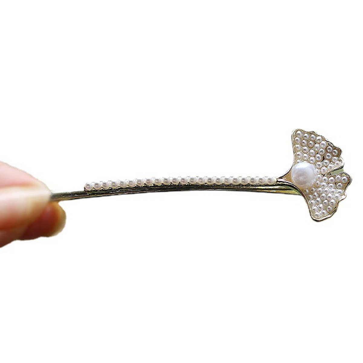 Vintage Pearl Leaf Hair Clip ? Elegant Side Pin_CWAHA1224