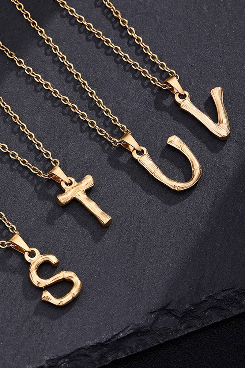 FASHION SIMPLE ALPHABET PENDANT NECKLACE_CWAJE230