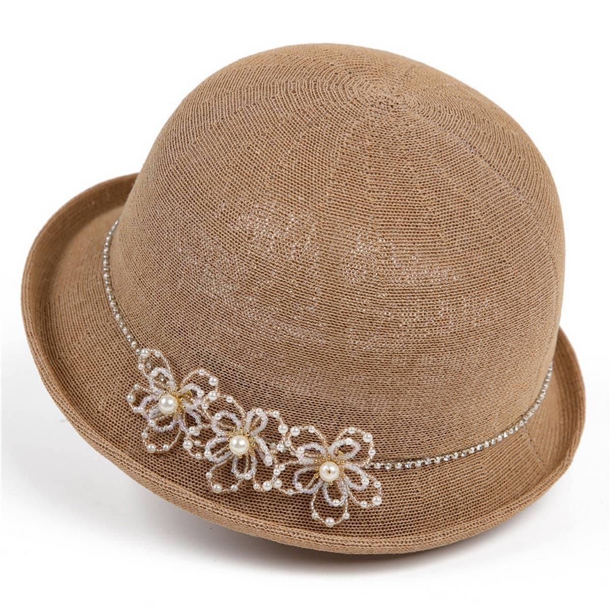 PEARL FLOWER HEMLINE FISHERMAN HAT_CWAH1454