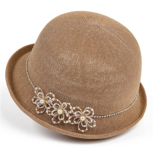PEARL FLOWER HEMLINE FISHERMAN HAT_CWAH1454