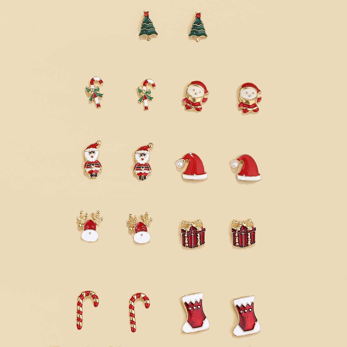 CHRISTMAS EARRING COMBINATION CARTOON EARRING SET