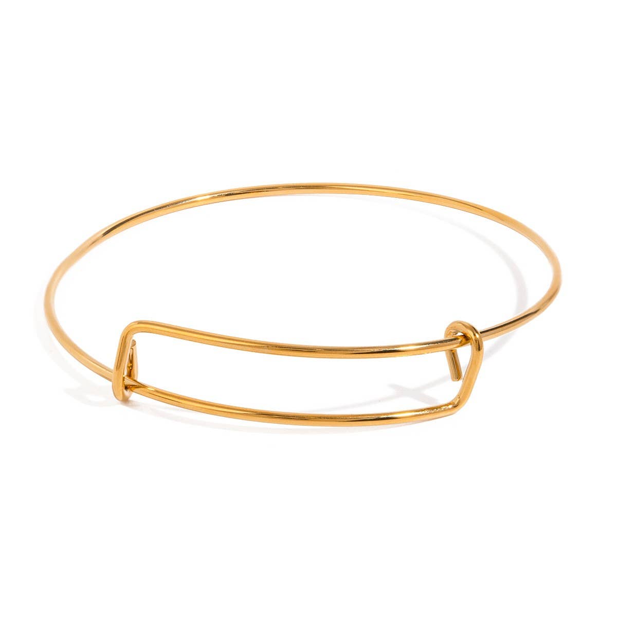 Classic Adjustable 18K Gold Plated Steel Bangle