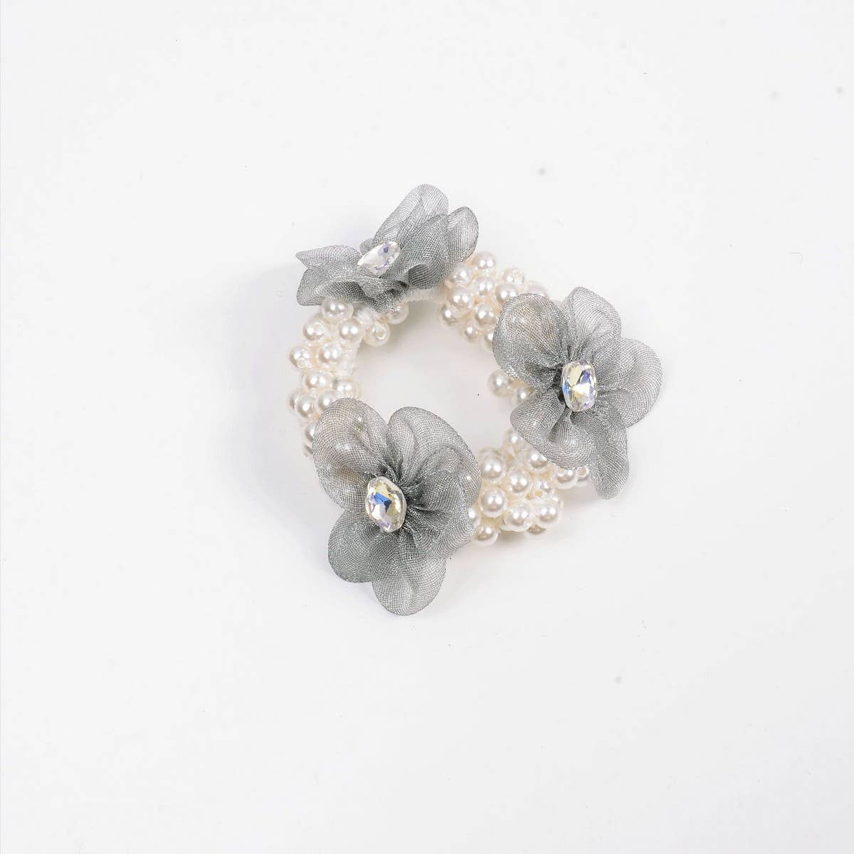 Elegant Pearl Organza Hair Tie for Women