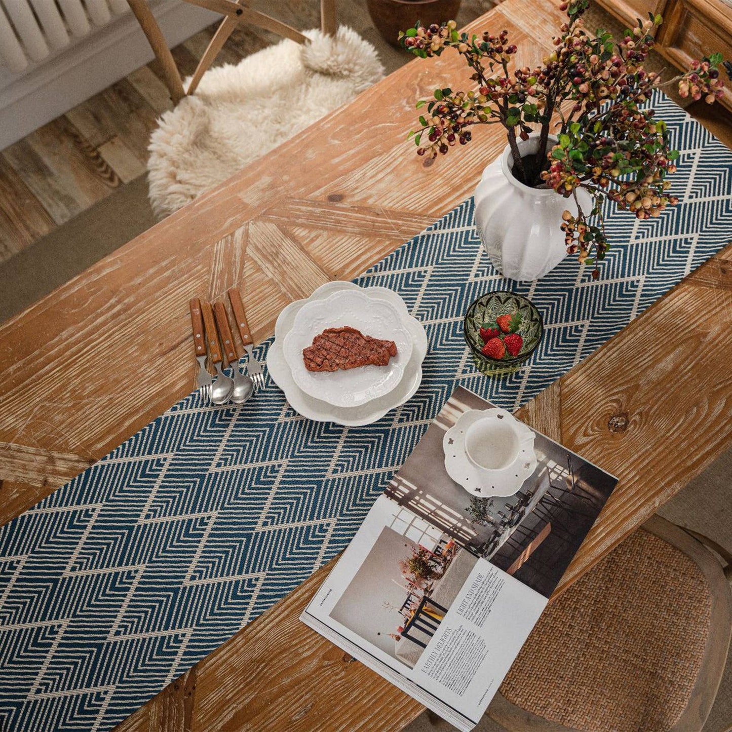 TASSEL DETAILED PATTERN TABLE RUNNER