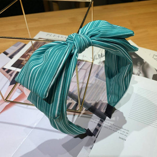 BOW-KNOT WIDE-BRIMMED FRESH STRIPED HEADBAND_CWAHA2566