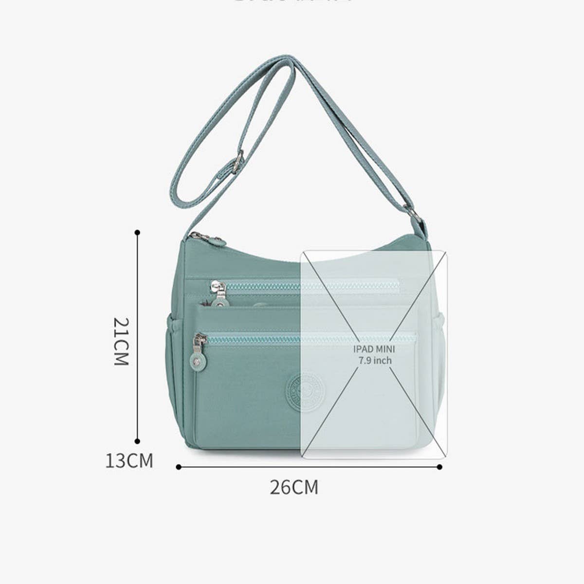 LIGHTWEIGHT NYLON MULTI-LAYER SHOULDER BAG