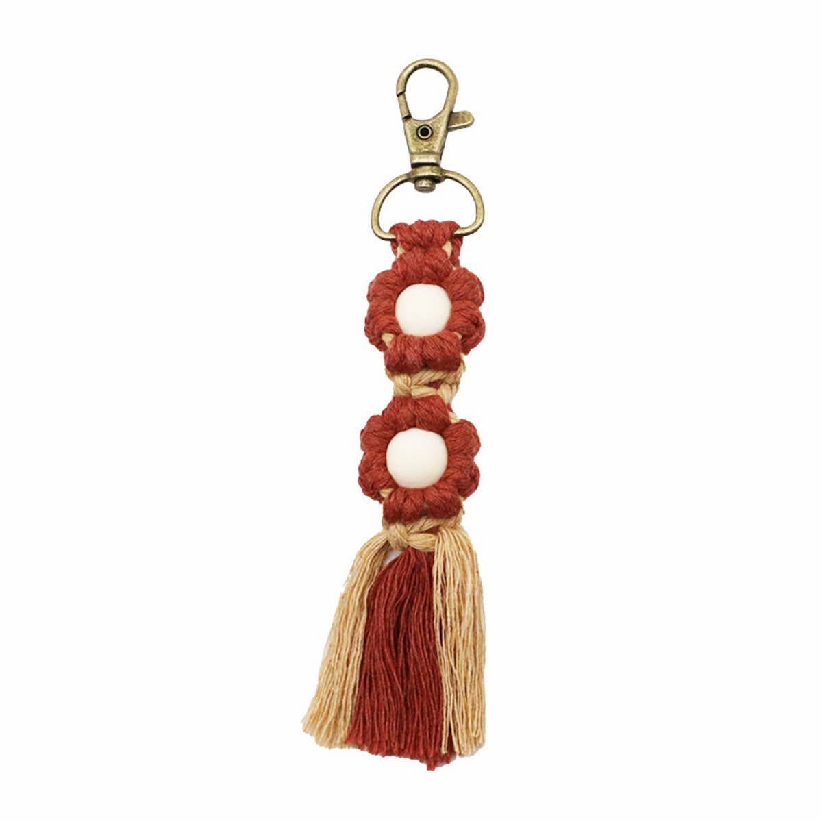 HAND-WOVEN FLOWER KEYCHAIN