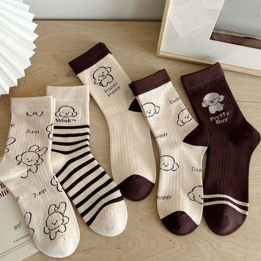 NEW AUTUMN MAILLARD CARTOON CUTE PUPPY SOCKS
