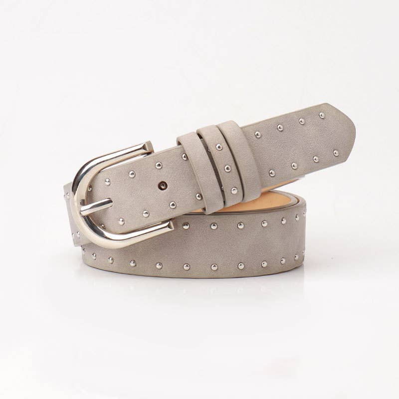 Pressed bead cowboy style suede buckle belt
