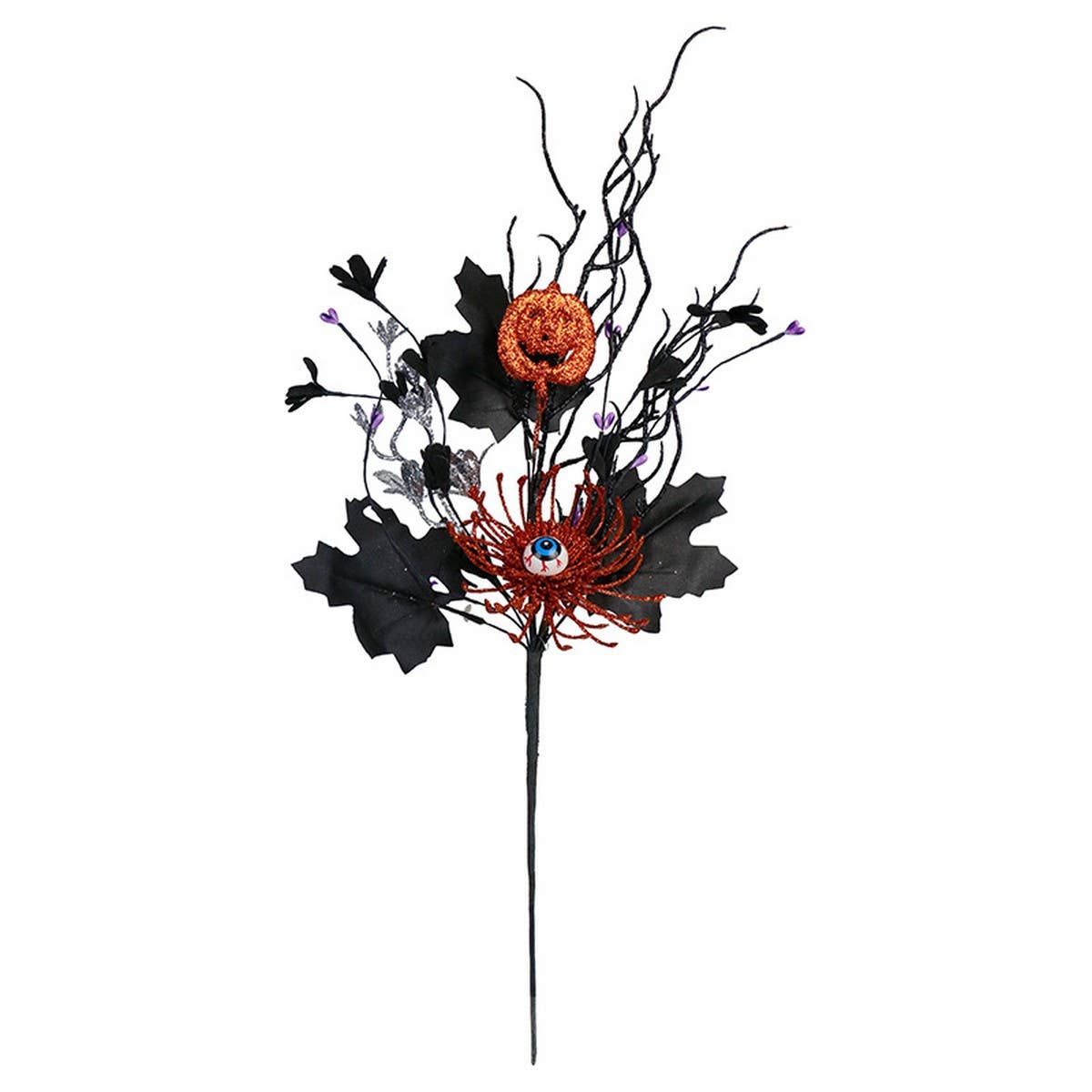 INS Horror Maple Leaf Eye Pumpkin Floral Pick_CWMM9860