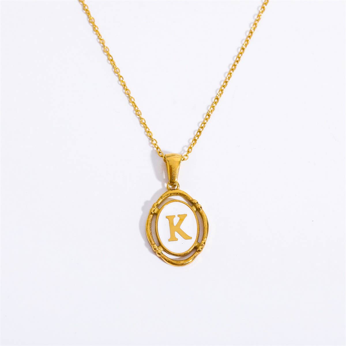 NEW CREATIVE 26 LETTERS PENDANT OVAL NECKLACE