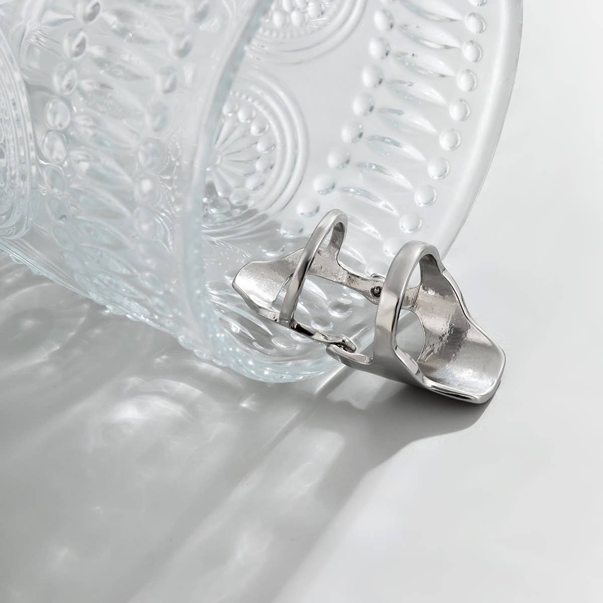 HOLLOW GEOMETRIC RETRO HIP-HOP RING