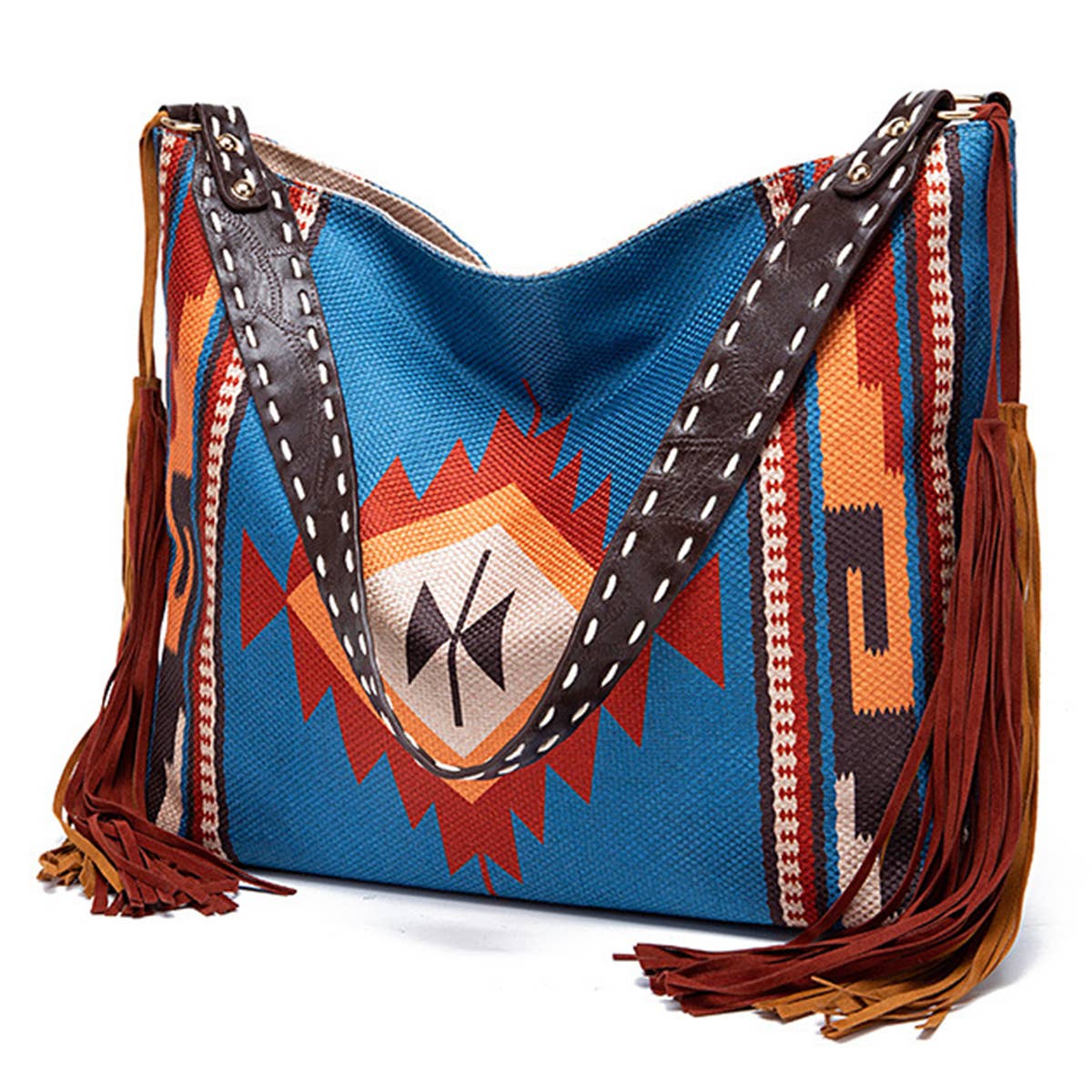 WOMEN CANVAS ETHNIC TRAVEL TASSEL BAGS_CWAB0560