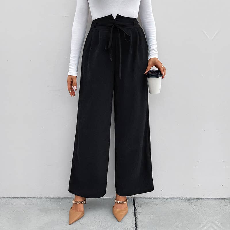 HIGH-WAISTED WIDE-LEG PANTS STRAIGHT LEG PANTS