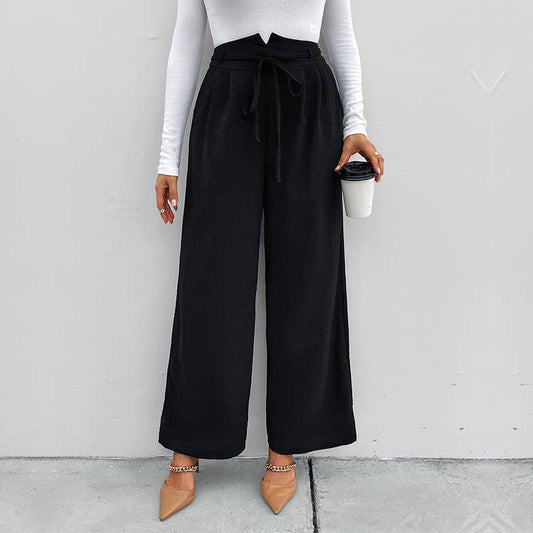 HIGH-WAISTED WIDE-LEG PANTS STRAIGHT LEG PANTS