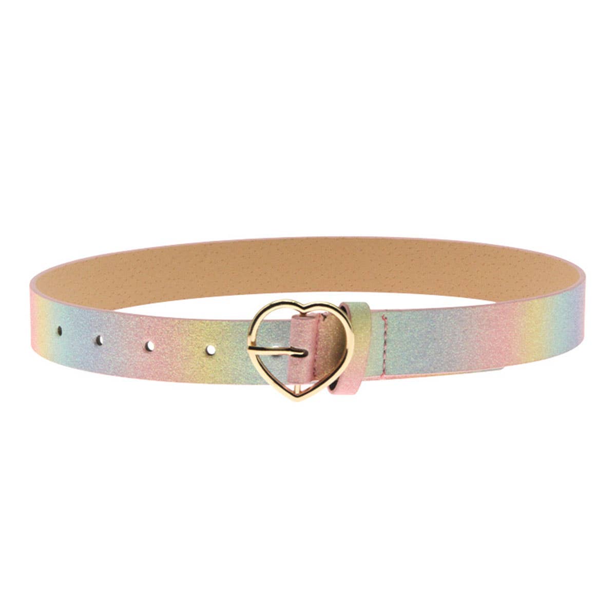 Heart-shaped buckle seven-color belt