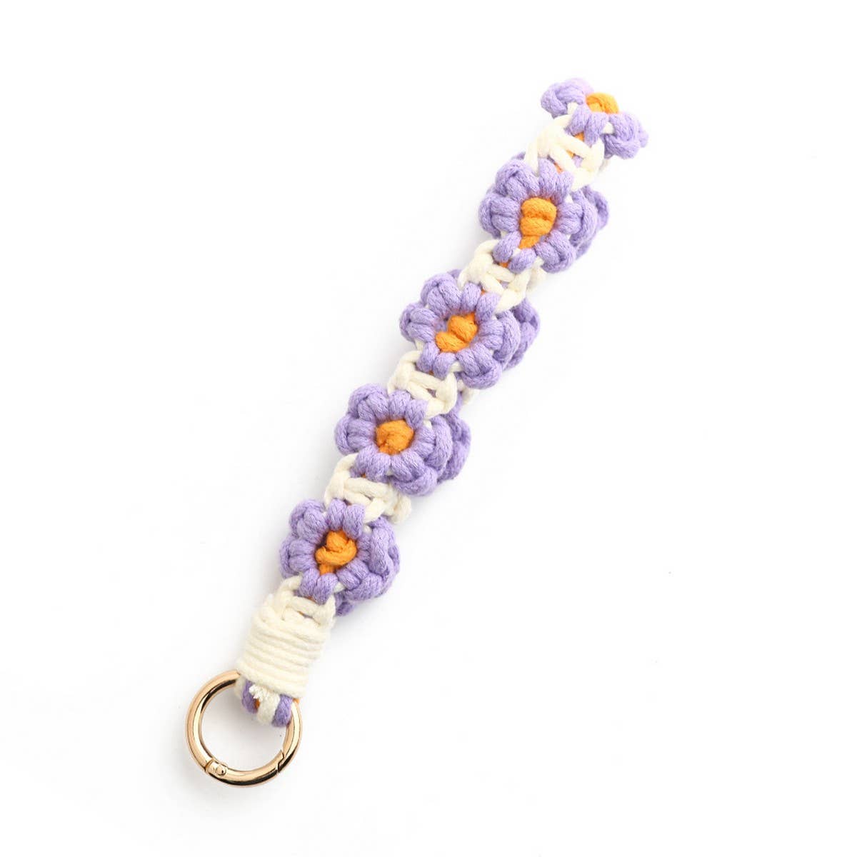 Daisy Wrist Strap Nordic Woven Keychain Pendant_CWAB5023