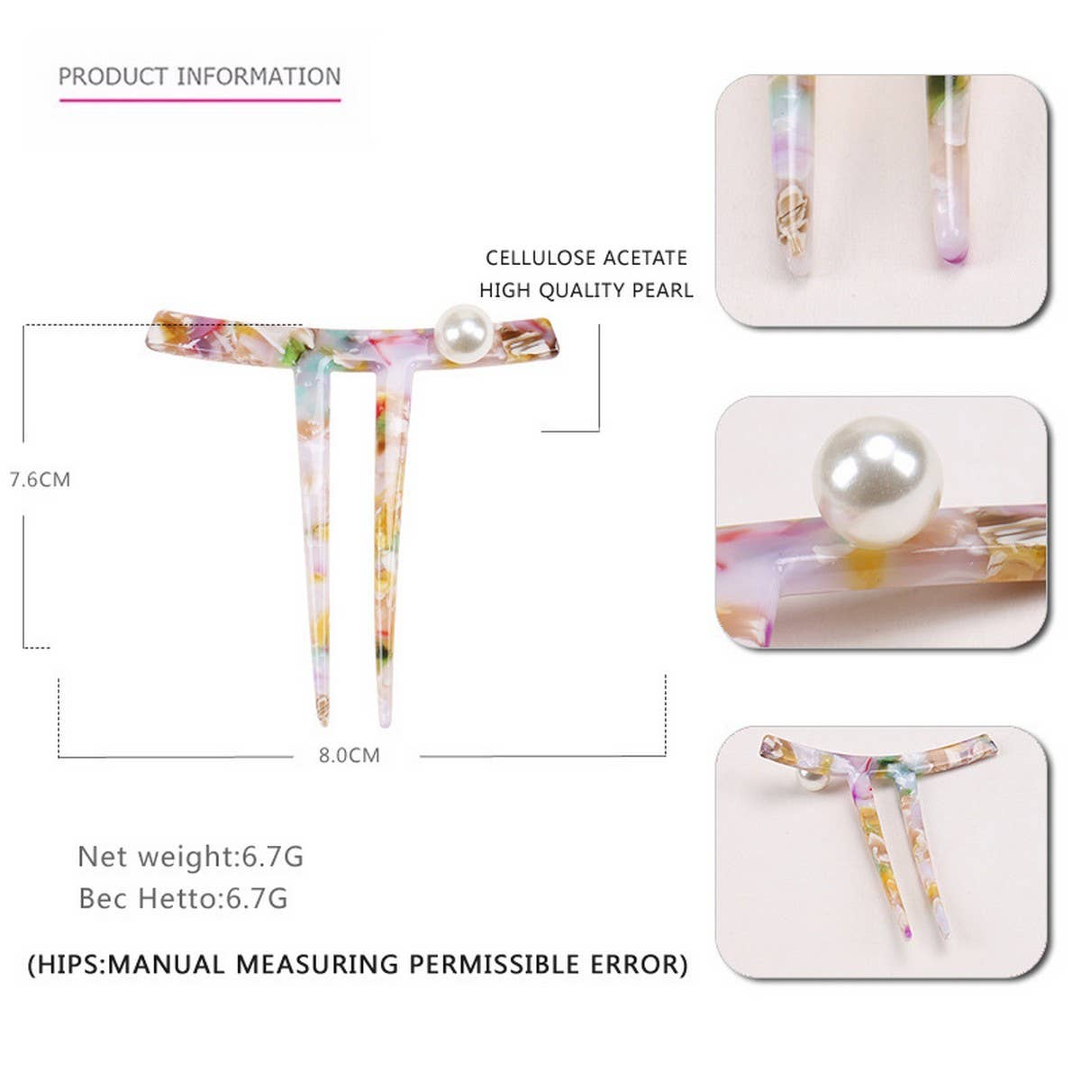 HAIRPIN ACETATE HAIRPIN INK TWO-TOOTH HAIRPIN