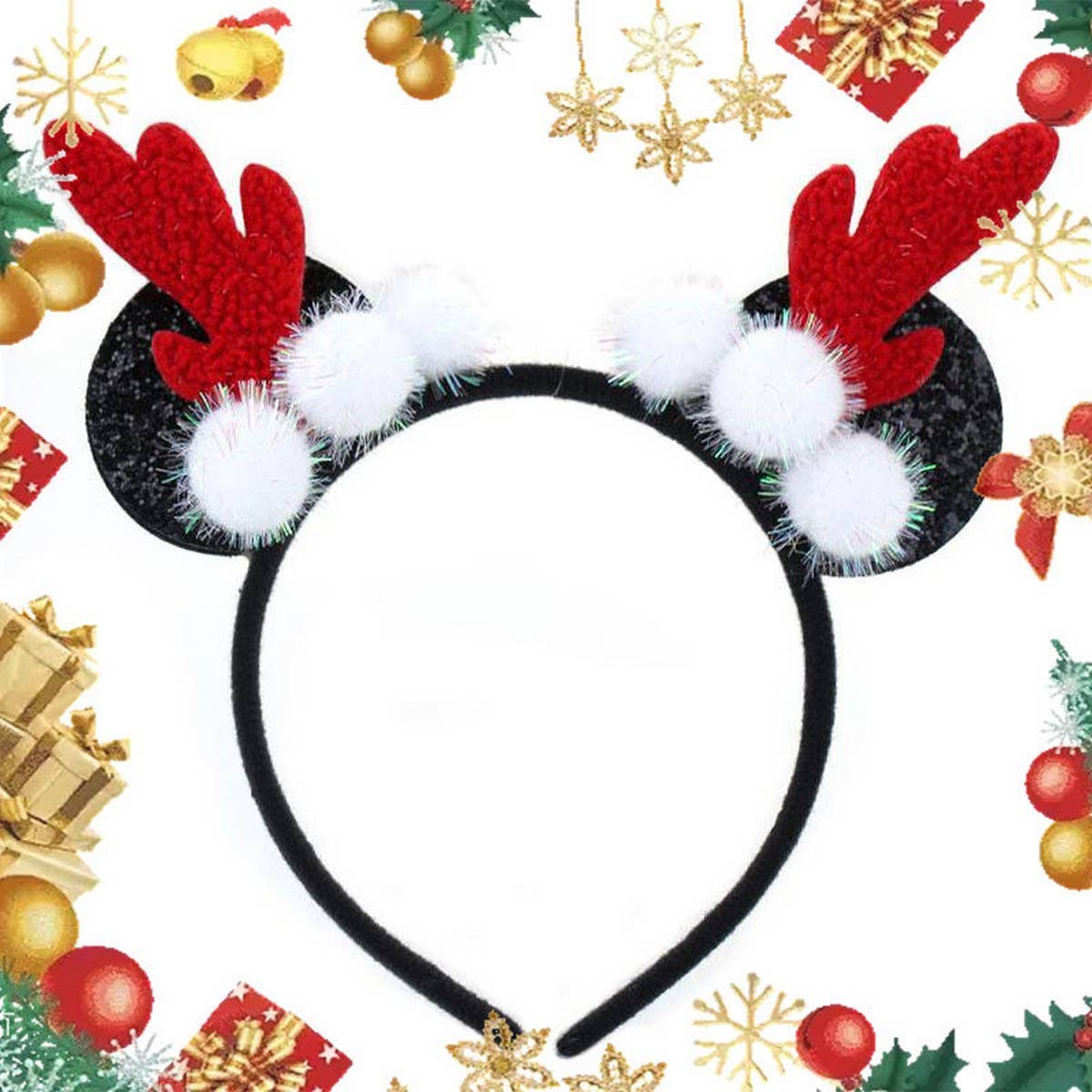 Fluffy Reindeer Headband for Christmas Cosplay