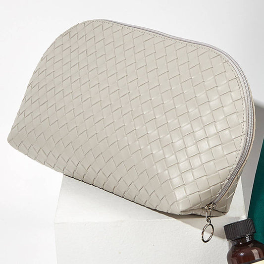 SIMPLE WOVEN WATERPROOF SHELL MAKEUP BAG_CWAB1436